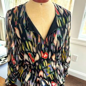 COPY - Kenneth Cole chiffon dress elastic at sleeve